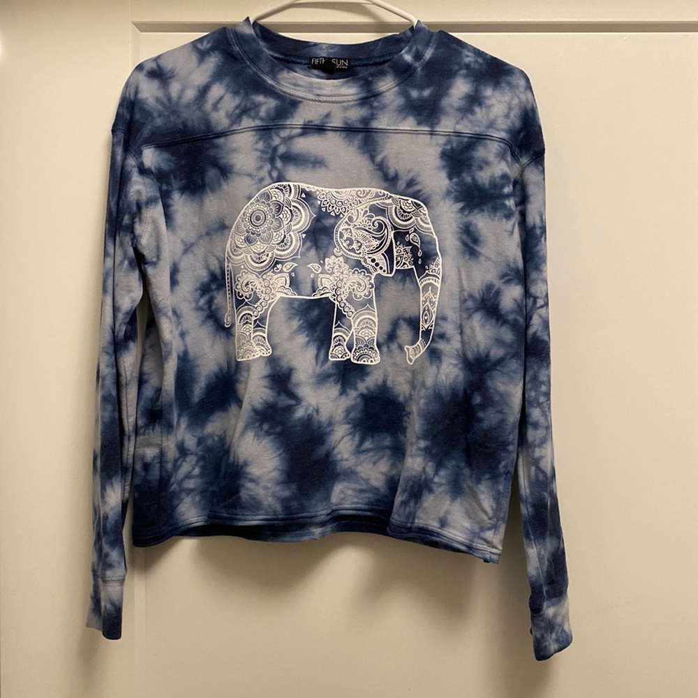 Juniors Fifth Sun Cropped tie dye long sleeve